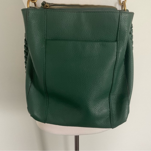 American Leather Co Deep Emerald Shoulder Purse with Whipstitched Sides & Handle - Picture 8 of 15